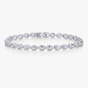 Sterling Silver Teardrop Tennis Bracelet in Silver
